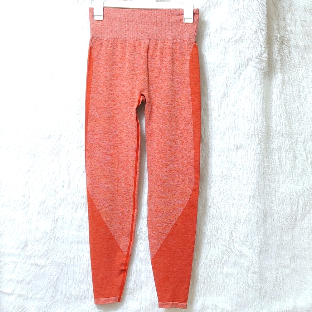 Victoria's Secret Seamless High Waist Contour Mesh Burn Orange Leggings Womens M